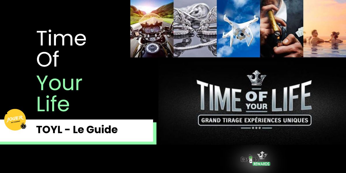 Time of Your Life est un tirage qui fonctionne avec des tickets pour gagner des expériences uniques de Casino Rewards